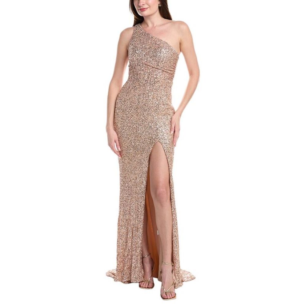 Issue New York Womens  Sequin One-Shoulder Maxi Dress